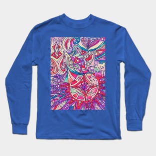 Sky Color Doodle Long Sleeve T-Shirt